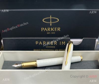 High Quality PARKER White and Gold Fountain Pen